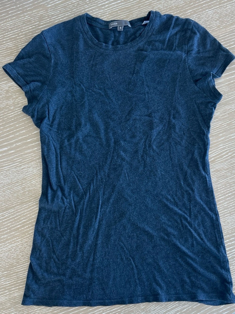 Vince Womens S Classic Tee Shirt Navy Blue Cotton Modal Crew Neck Short Sleeve